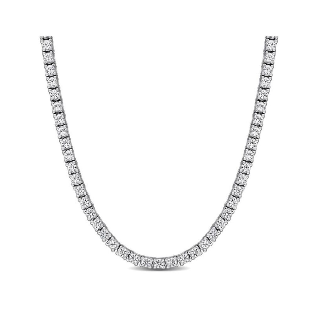 6.00 Carat (ctw) Lab-Created White Sapphire Tennis Necklace Sterling Silver